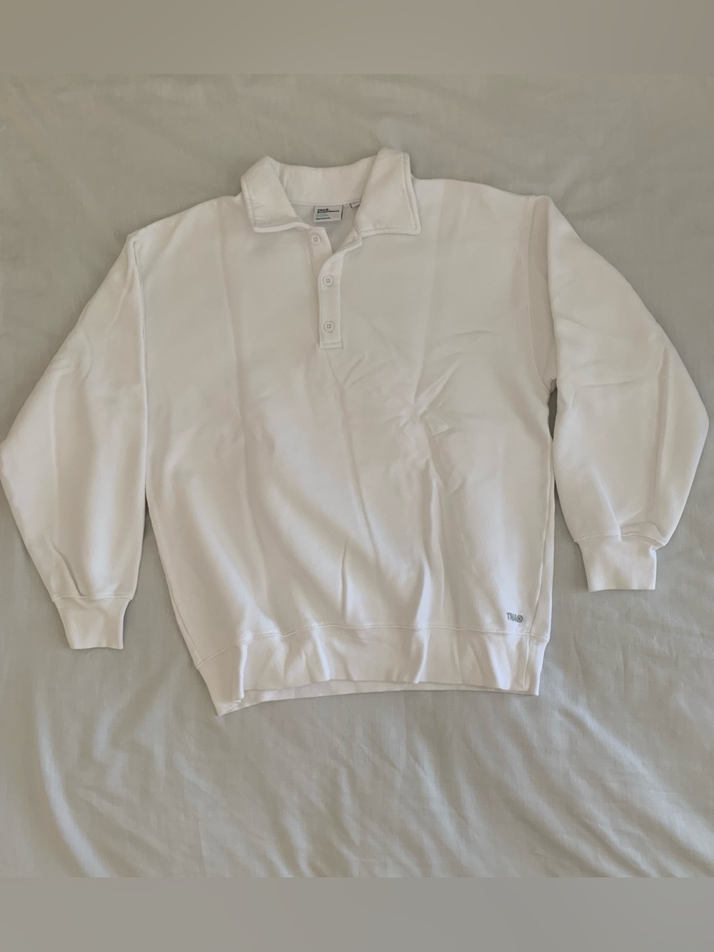 Aritzia TNA Cozy Sweatfleece Boyfriend Polo Sweatshirt S Style 39355 EUC/NWOT